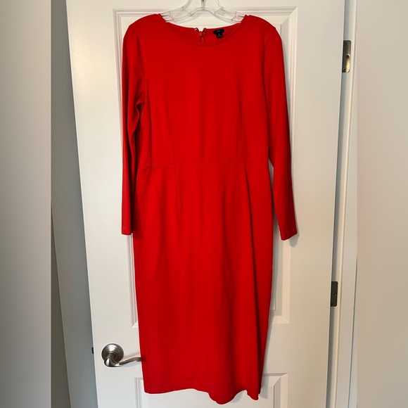 J. Crew Knit Sheath Dress in Flame Red - Size 8 - Picture 3 of 7